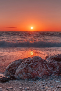 640x960 Sea Beach Sunset 4k