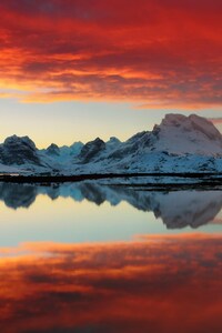 Selfjord Reflections (640x960) Resolution Wallpaper