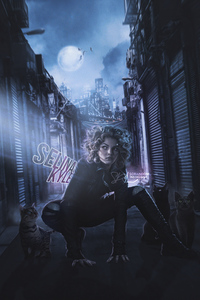 Selina Kyle As Catwoman In Gotham Fanart 4k (720x1280) Resolution Wallpaper