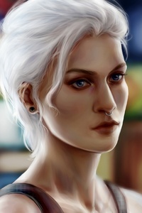 Septum Piercing Girl Portrait Art 4k (640x1136) Resolution Wallpaper