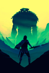 Shadow Of The Colossus Fan Art Illustration 4k (1440x2560) Resolution Wallpaper