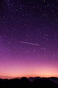 Shooting Stars In Purple Sky