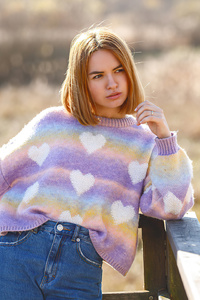 640x1136 Short Hair Girl Sweater