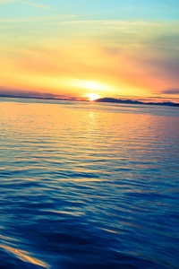 Silent Sunset Ocean Evening 5k (320x480) Resolution Wallpaper