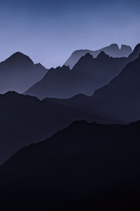 Silhouette Switzerland Surselva Mountains (1080x2160) Resolution Wallpaper