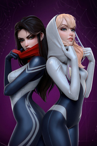 Silk And Gwen Stacy (240x400) Resolution Wallpaper