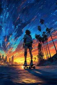 Skater Horizon Edge Of Electric Tomorrow (480x800) Resolution Wallpaper