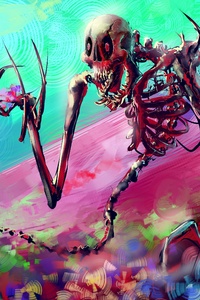 Skelton Skull Colorful Digital Art