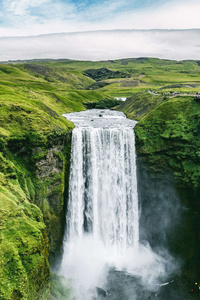 Skogafoss Waterfall Iceland (240x400) Resolution Wallpaper