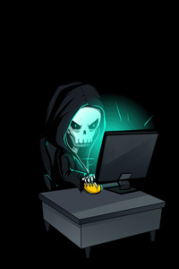 Skull Hacking Time 4k (1080x2160) Resolution Wallpaper