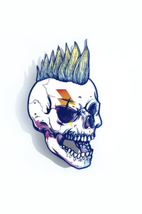 Skull Punk Minimal 4k (320x568) Resolution Wallpaper