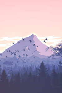 Sky Above Soft Horizon Across Evergreen Forests (1080x2400) Resolution Wallpaper