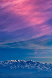 Sky Mountains Fog Sunset 5k (1125x2436) Resolution Wallpaper