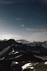 Sky Star Night Snow Mountains Range 5k
