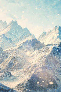 Skyrim Mountains (320x480) Resolution Wallpaper