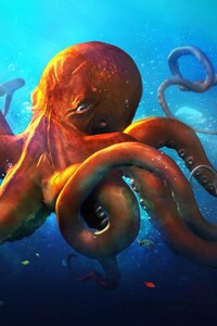 Slouching Octopus (320x480) Resolution Wallpaper