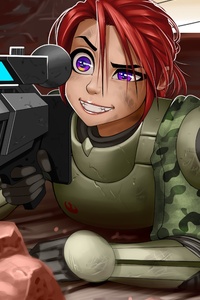 Sniper Girl Artwork (1280x2120) Resolution Wallpaper