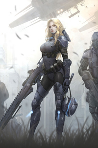 Sniper Girl Scifi 4k