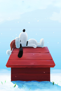 Snoopy Waiting On Christmas (640x1136) Resolution Wallpaper