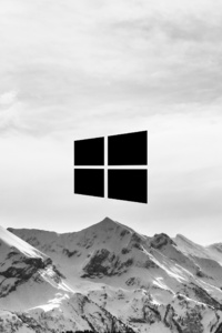 1125x2436 Snow Mountains Windows Logo 5k