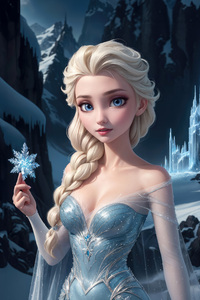 Snow Queen Elsa In Frozen Movie (540x960) Resolution Wallpaper