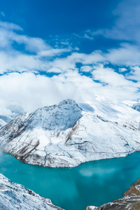 Snow Scene At Manla Reservoir Shigatse Tibet Autonomous Region China (640x1136) Resolution Wallpaper