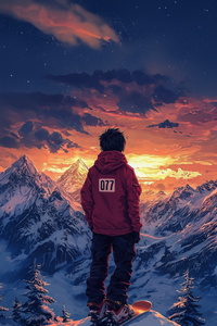 Snowboarder In The Icy Heart Of Winter (1080x1920) Resolution Wallpaper