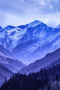Snowy Blue Mountains 4k (480x854) Resolution Wallpaper