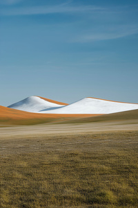 Snowy Hills Sit In A Yellow Landscape (1125x2436) Resolution Wallpaper