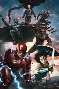 1242x2688 Snyder Cut Justice League Heroes 5k