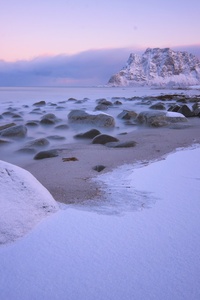 480x800 Soft Snow On Uttakleiv Beach 5k