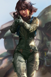 Solider Girl With Gun 4k (360x640) Resolution Wallpaper