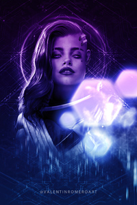Sombra Overwatch Purple Portrait 4k (320x568) Resolution Wallpaper