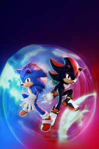 Sonic Vs Shadow In Sonic The Hedgehog 3 Movie (800x1280) Resolution Wallpaper