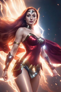 1440x2960 Sophie Turner Dressed As Wonder Woman