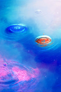 Space Drops Waves Colors