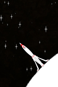 Space Rocket Minimal Art 4k (1440x2560) Resolution Wallpaper