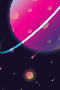 Space Scene Illustration (640x960) Resolution Wallpaper