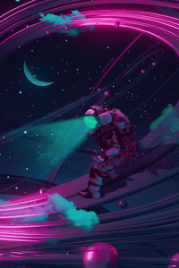 1080x1920 Space Time Astronaut 4k