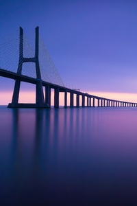 Spanning Serenity Bridge Across The Waters (2160x3840) Resolution Wallpaper