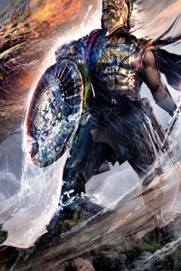 Spartan With Double Dragons (540x960) Resolution Wallpaper