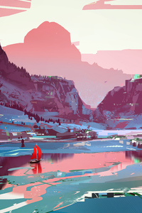 320x568 Sparth River Red 4k