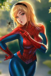 Spider Girl Web Of Protection (1080x2280) Resolution Wallpaper