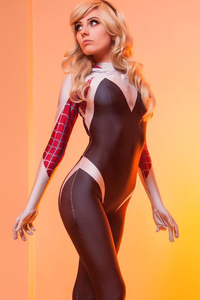 Spider Gwen Cosplay (640x1136) Resolution Wallpaper