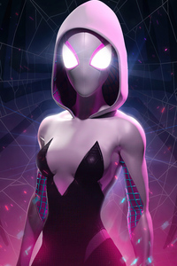 Spider Gwen Cover Poster 5k (1125x2436) Resolution Wallpaper