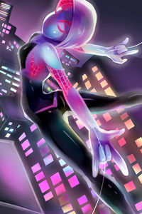 Spider Gwen Digital Arts (240x400) Resolution Wallpaper