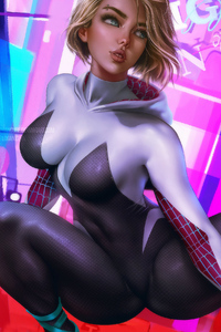 Spider Gwen New Arts (320x568) Resolution Wallpaper