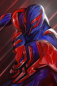 Spider Man 2099 In Action (1280x2120) Resolution Wallpaper
