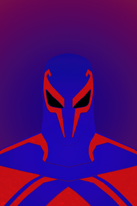 Spider Man 2099 Miguel O Hara Minimal Red 5k (1440x2960) Resolution Wallpaper