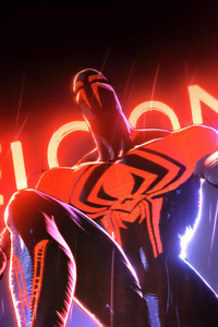 Spider Man 2099 Swings Into Action (1080x2280) Resolution Wallpaper